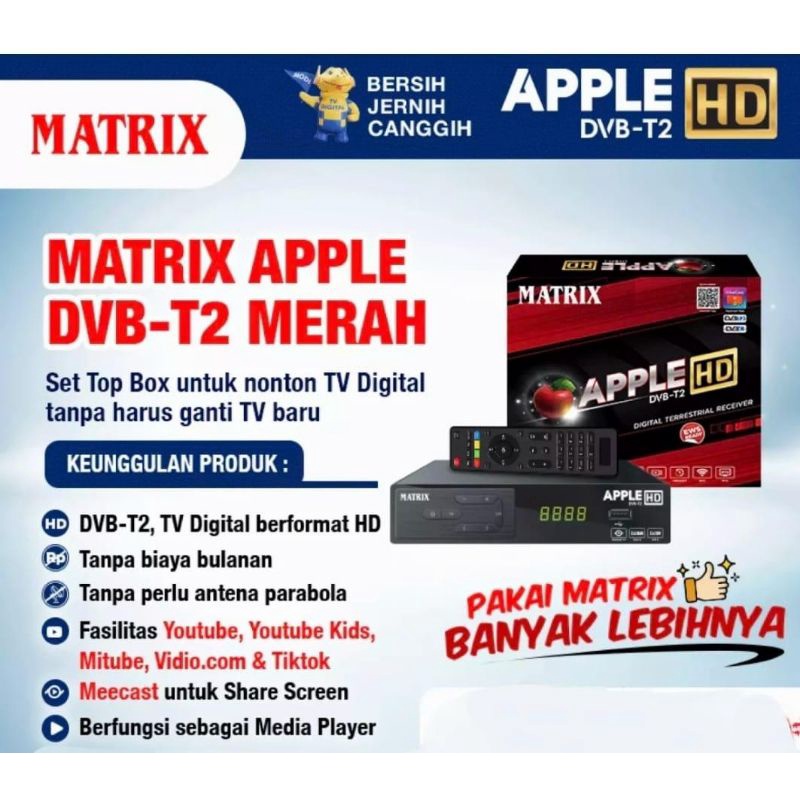 STB MATRIX APPLE DVB-T2 MERAH RE STB