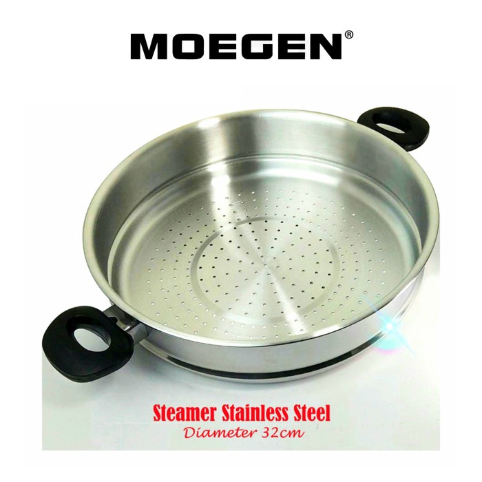 STEAMER TINGGI STAINLESS STEEL KUKUSAN TINGGI UNTUK WOK PAN 32CM