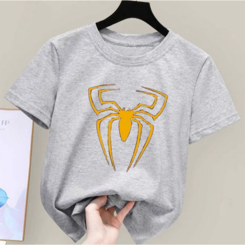 Baju Kaos Anak Spider Gold Kaos Anak Unisex Umur 2-10Tahun T-shirt Anak Laki Atasan Anak Cowok Baju Anak murah Kaos Distro Anak