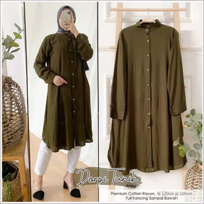 Lili Tunik/ Long Tunik Polos Jumbo Premium