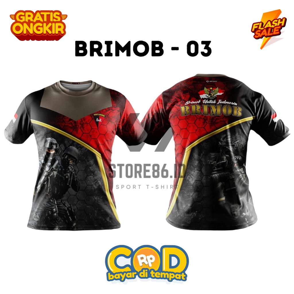 Kaos Brimob - 03 Dryfit/ Jersey Brimob Drifit / Kaos Brimob fullprint Bahan Drifit / FULL PRINTING