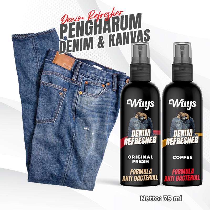 WAYS Denim Kanvas Refresher Spray Pengharum Penghilang Bau Gatal Jamur Celana Jaket Sepatu Helm Jins