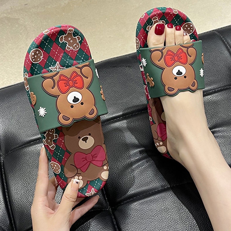 Sandal Slop Flat Wanita Model Slip On Cewek Motif Fashion Style Sendal Santai Nyaman Lentur Empuk PVC Azgalery SPT-43