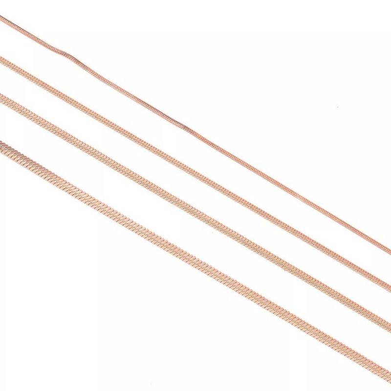 Kalung Titanium Model Kotak Warna RoseGole Terbari Pria dan Wanita