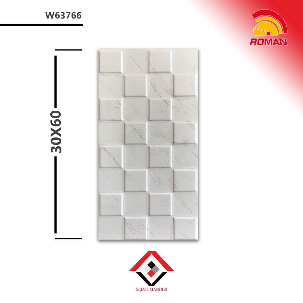 keramik 30x60 - motif dinding kamar mandi - roman w63766