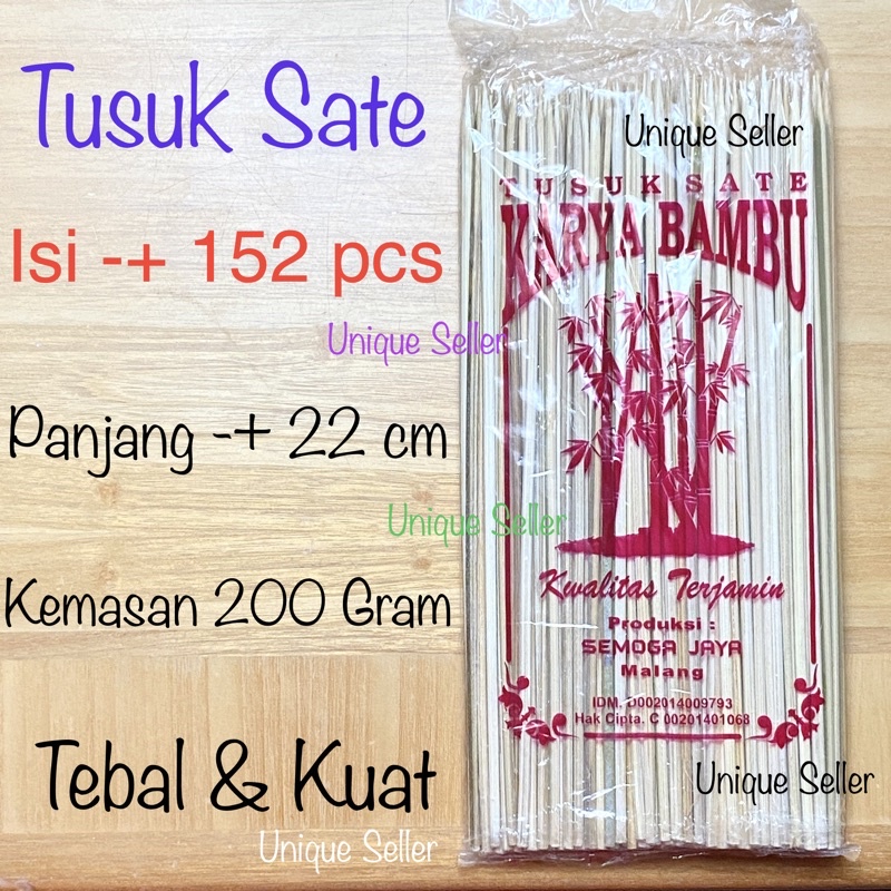 Tusuk Sate 200 Gram / Tusuk Sate Bambu / Tusuk Sate Ayam / Tusuk Sate Kambing Kelinci Sempol / Tusuk Sempol 200 Gram Bukan 180 Gram / Tusuk Bambu Kayu