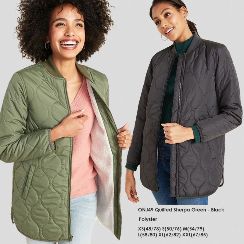 Jacket Wanita Oldnavy WATER RESISTANT Sherpa Lined UNISEX Quilted Original Branded