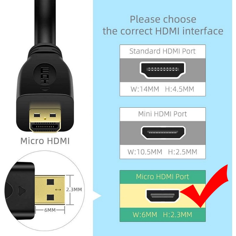 Kabel Konverter HD Conversion Cable Micro HDMI Male To VGA Female + Audio Output