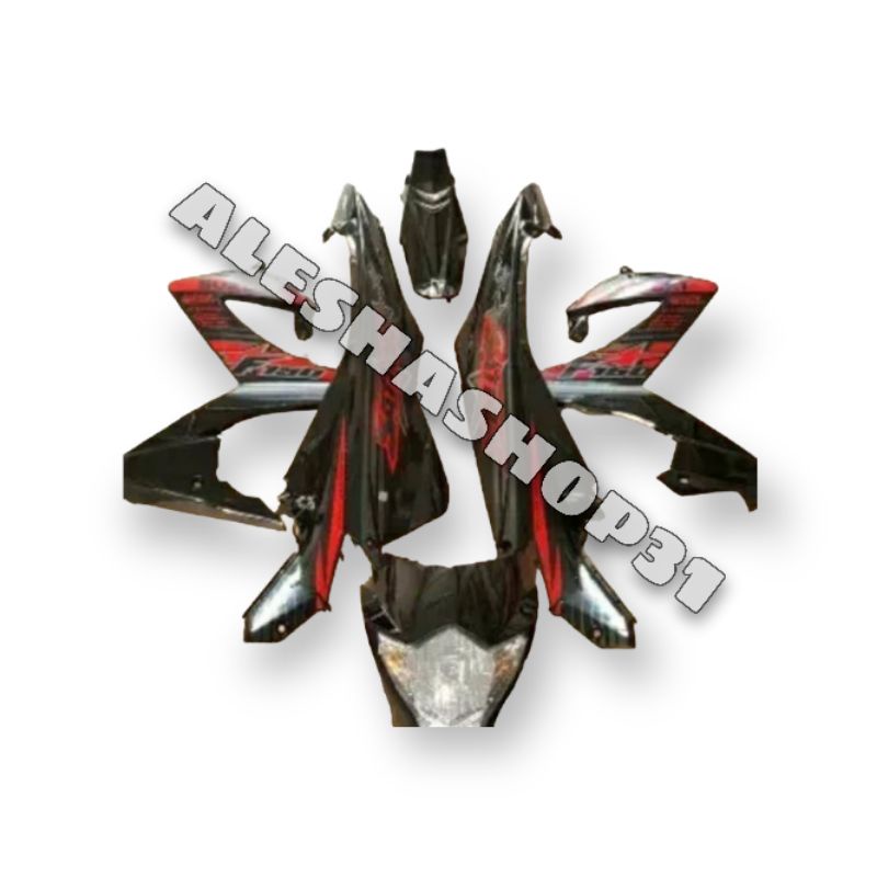 full set Cover bodi body halus Suzuki Satria Fu Facelift plus reflektor lampu depan dan striping ful