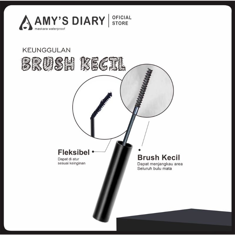 [BPOM] Maskara Amy's Diary hitam 3D maskara waterproof pelentik bulu mata