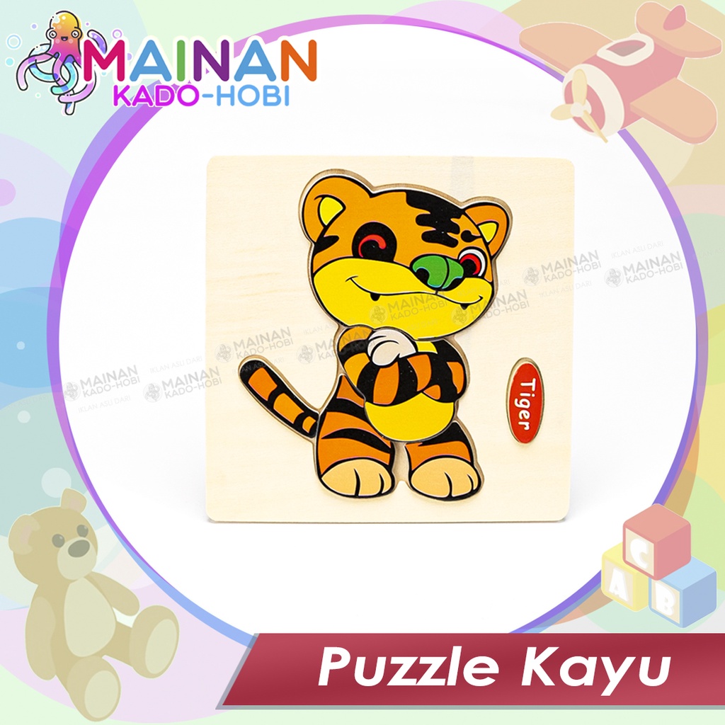 MAINAN ANAK EDUKASI JIGSAW PUZZLE MOTIF TIGER MACAN