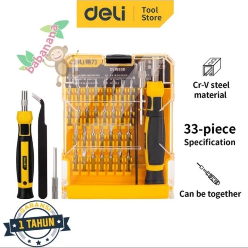 Deli DL1033D obeng set 33 in 1 screwdriver precision kit laptop hp