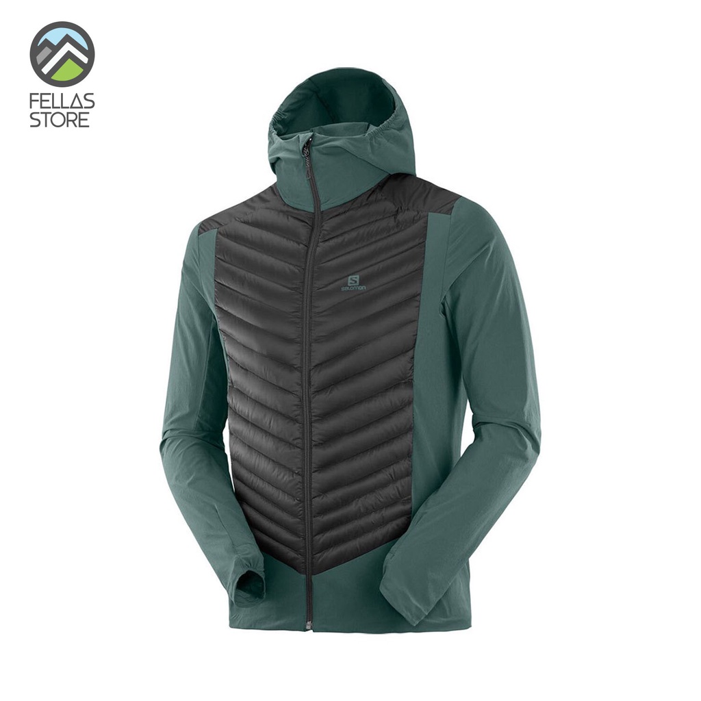 Salomon - Haloes Down Hybrid Hoodie Green Black