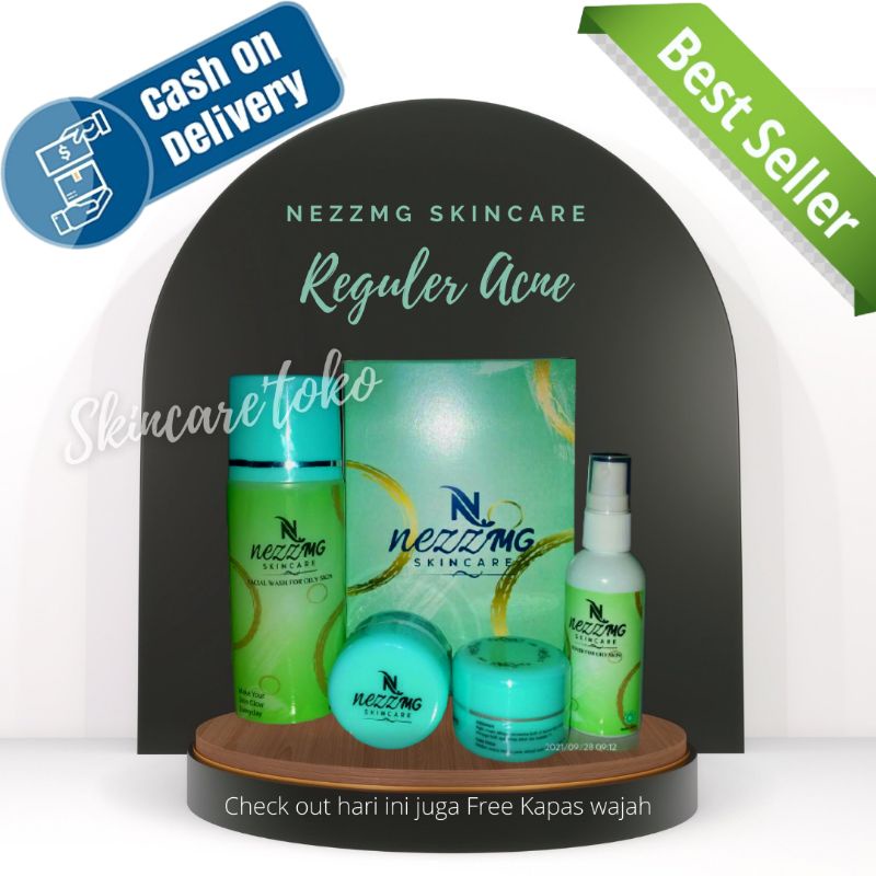 (COD) Nezzmg Skincare 100% original NEZZMG SKINCARE PAKET REGULER ACNE ORIGINAL/KREM JERAWAT/KRIM PE
