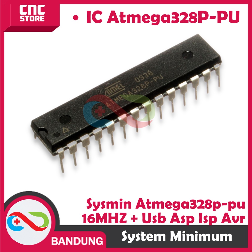 PAKET LENGKAP BOOTLOADER ATMEGA328P-PU PLUS USB ASP ISP AVR