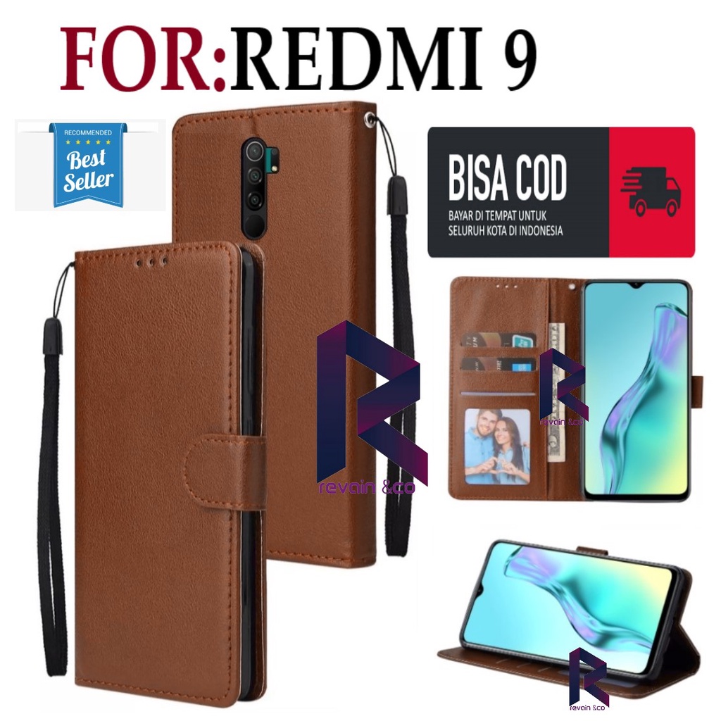 CASE XIAOMI REDMI 9 FLIP WALLET LEATHER KULIT PREMIUM SARUNG BUKA TUTUP KESING HP FLIP CASE XIAOMI REDMI 9