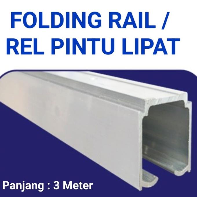 Rel/Rail Pintu Lipat Sliding Door Aluminium Panjang 3Meter(Tanpa Roda)