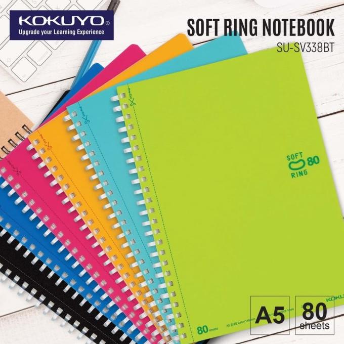 

KOKUYO NOTEBOOK SOFT RING S-SV338BT A5 80 SHEETS