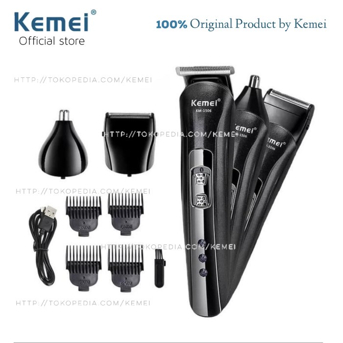 Alat Cukur Rambut Alat Cukur Rambut Kemei KM-1506 Hair Clipper Cukuran 3 in 1 KM 1506(O1O2) Alat Cuk