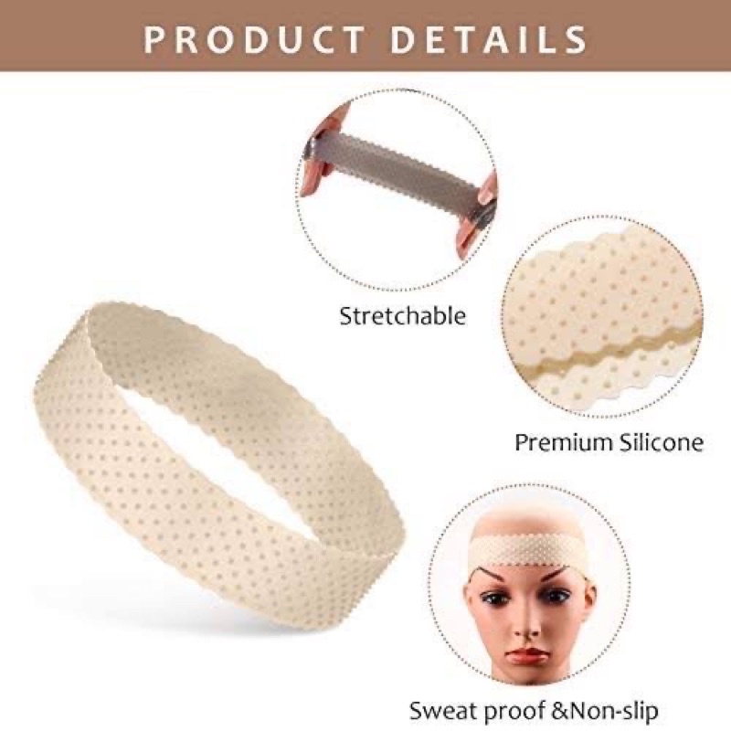 SILIKON PENAHAN WIG / NON SLIP HEADBAND / ANTI SLIP SILICONE HEADBAND / HAIR BAND SILICONE (VC)