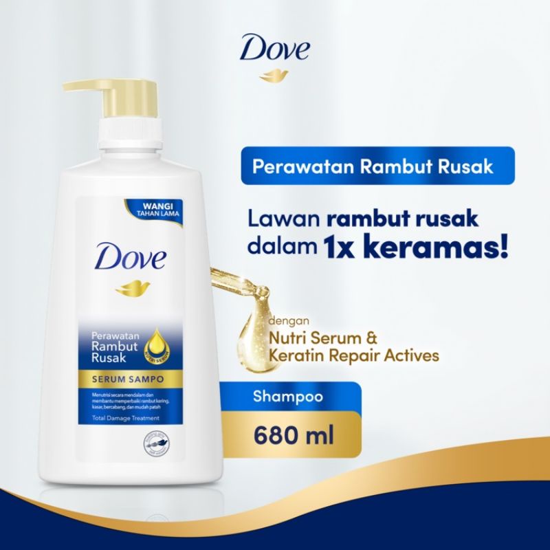 Jual Dove Serum Shampoo 680ml Rambut Rontok Rambut Rusak Anti Ketombe 680 ml