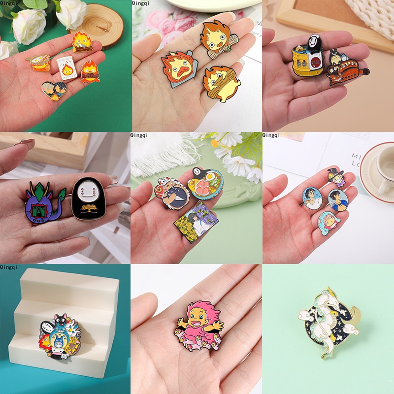Childhood Anime Enamel Pin Mononoke Chihiro Haku Totoro Bros Kerah Pin Lencana Film Kartun Perhiasan Hadiah Untuk Anak-Anak Teman Penggemar