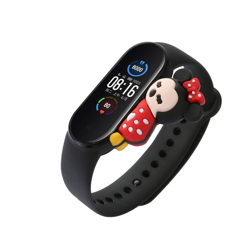 Strap Xiaomi Band Cute Cartoon for Mi Band 3 4 5 6  Soft Strap Smartwatch M6 M7 Replacement Band