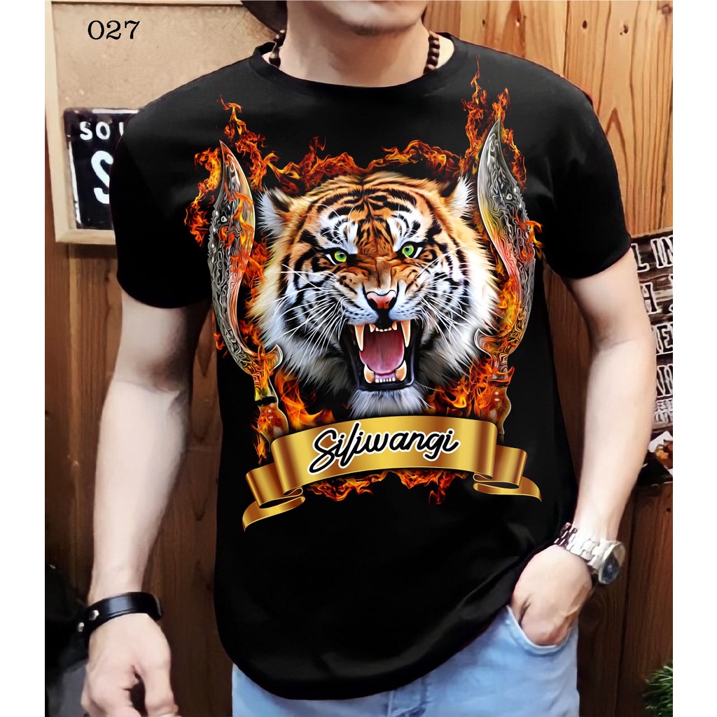 kaos distro pria motif macan siliwangi