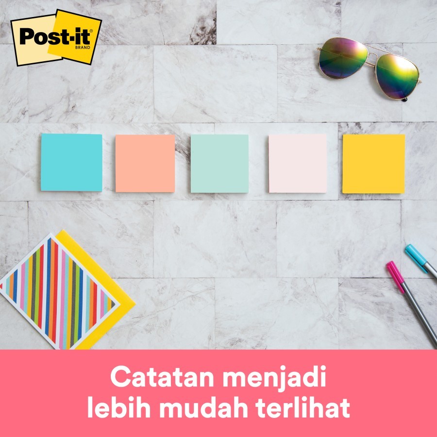 Ktmstore 3M Post-it Sticky Notes Beachside Cafe 654-5AP memo 5 Pad 3x3&quot; 500lbr