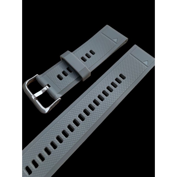 Strap Tali Jam Tangan Rubber Abu abu Lembut Size 24MM