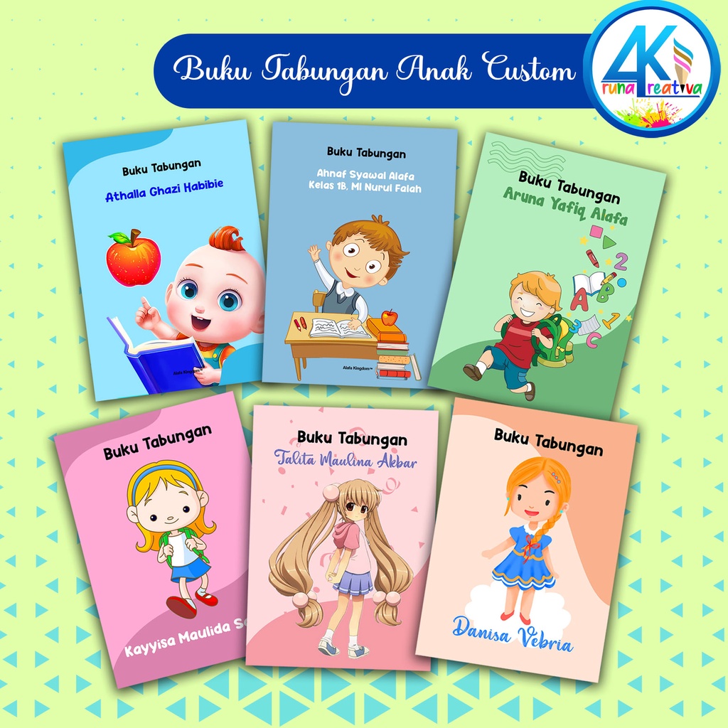 

Arunakreativa 01-06 Buku Tabungan Anak Custom | Buku Tabungan Sekolah Anak