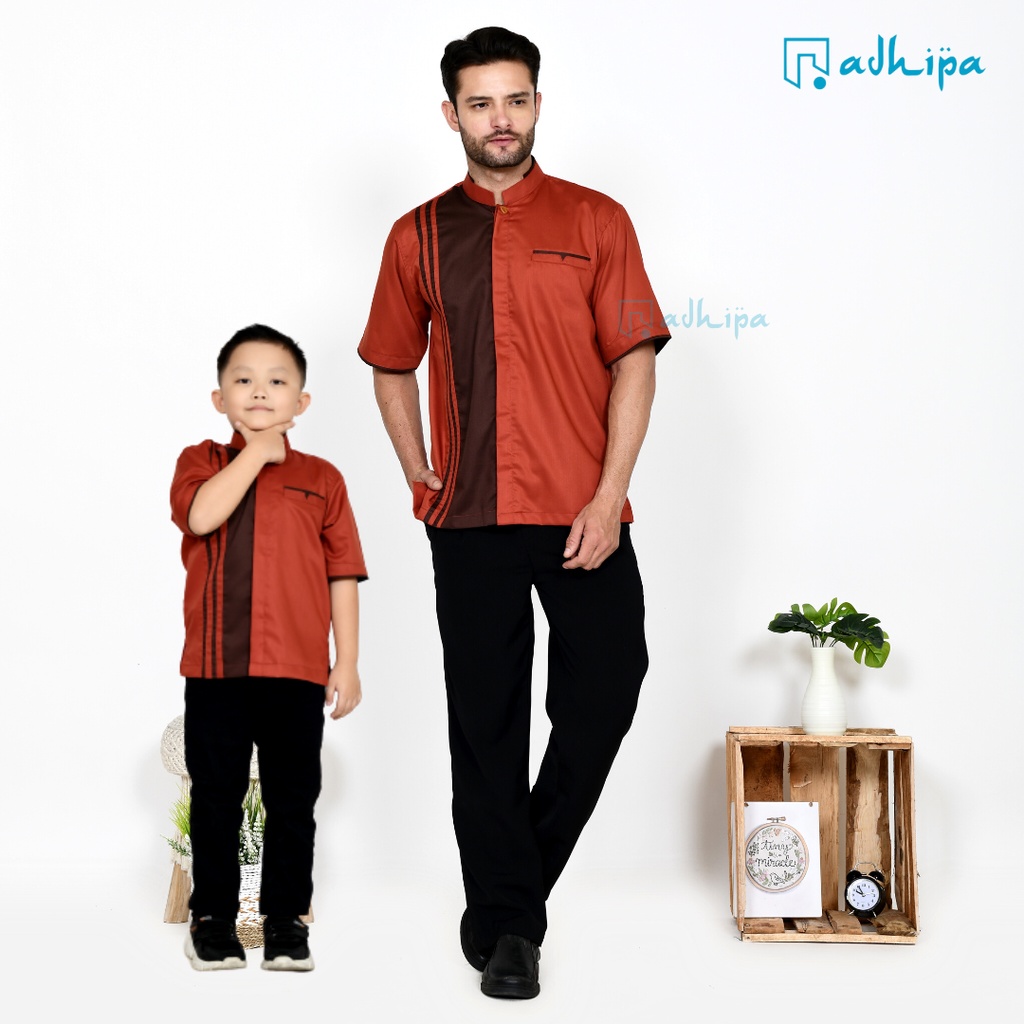 Koko Couple Ayah dan anak warna Terracotta Coklat