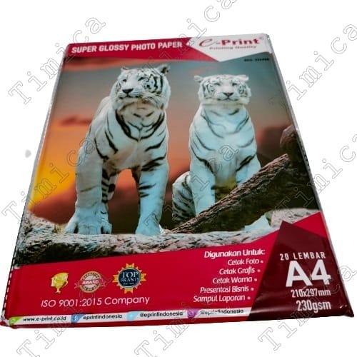 

KERTAS FOTO A4 230 GRAM SUPER GLOSSY PHOTO PAPER A4 230 GSM