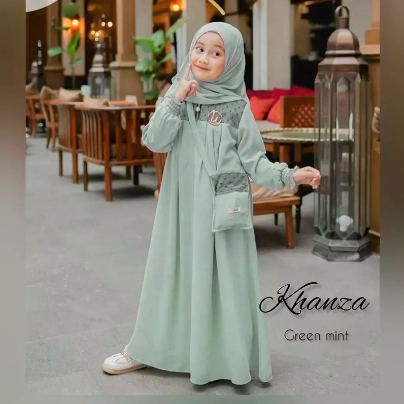 Baju Gamis Anak Perempuan Tangggung Usia 10 11 12 Tahun Khanza Kids Dress Anak Tanggung Kekinian 2023  Pakaian Muslim Anak Perempuan