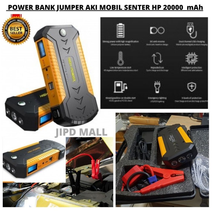 Power Bank Jumper Aki Mobil Senter USB Charger HP 20000mAh 111131