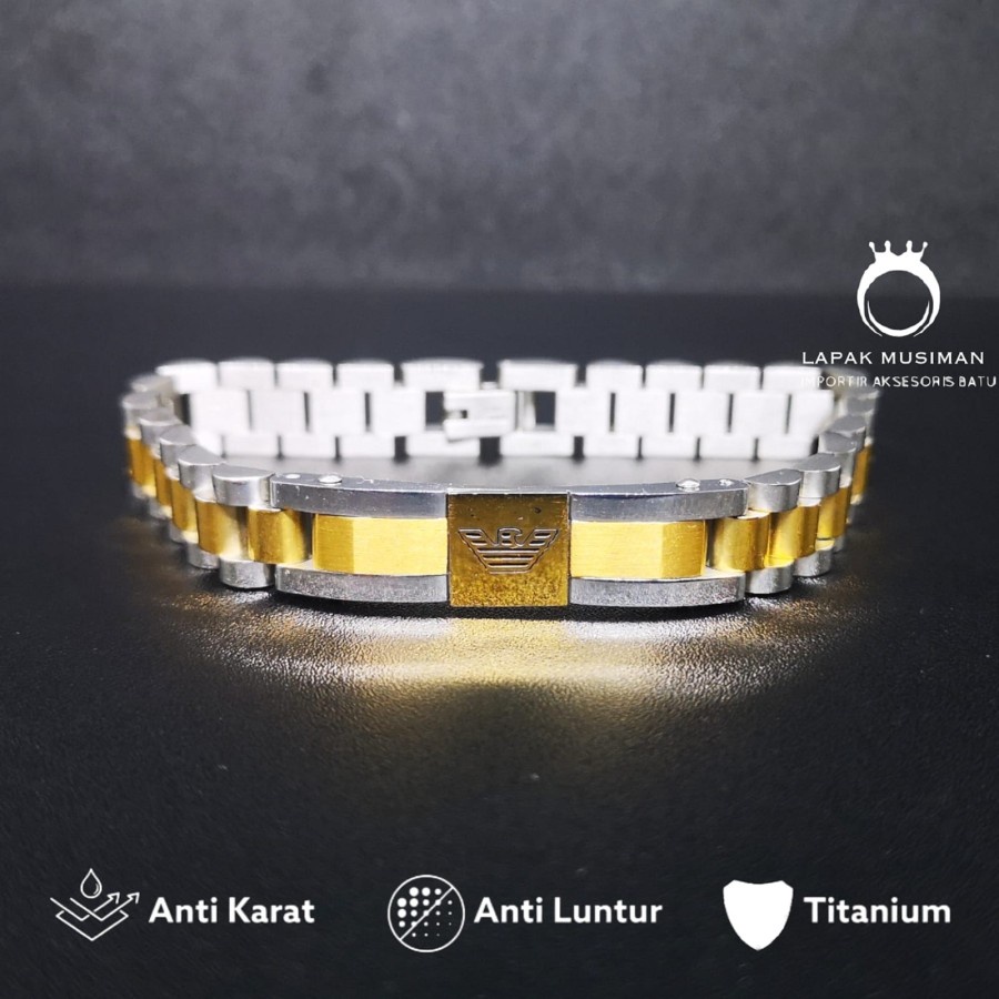 [Bayar Di Tempat] Gelang Pria Titanium Anti Karat Model Keren Anti Karat Kualitas Super