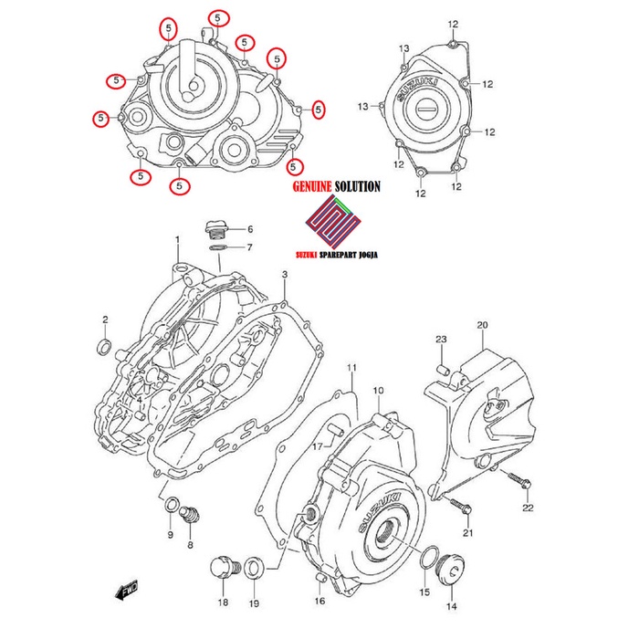 Suzuki Parts 01547-0630A-000 Baut tutup bak kopling Satria FU ori