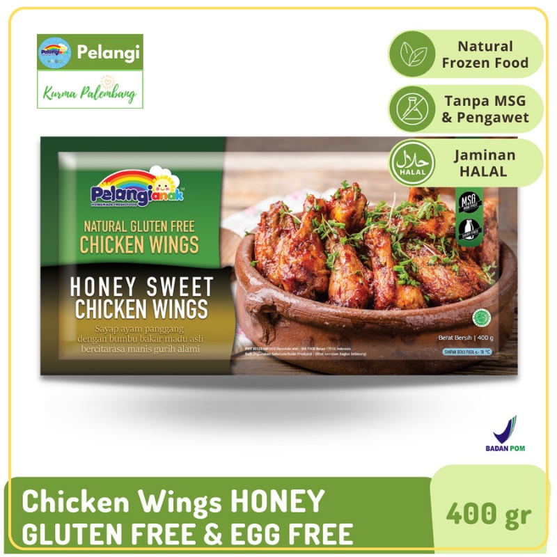 

Chicken Wings Honey Sweet Pelangi Gluten Free Non Msg Non Pengawet