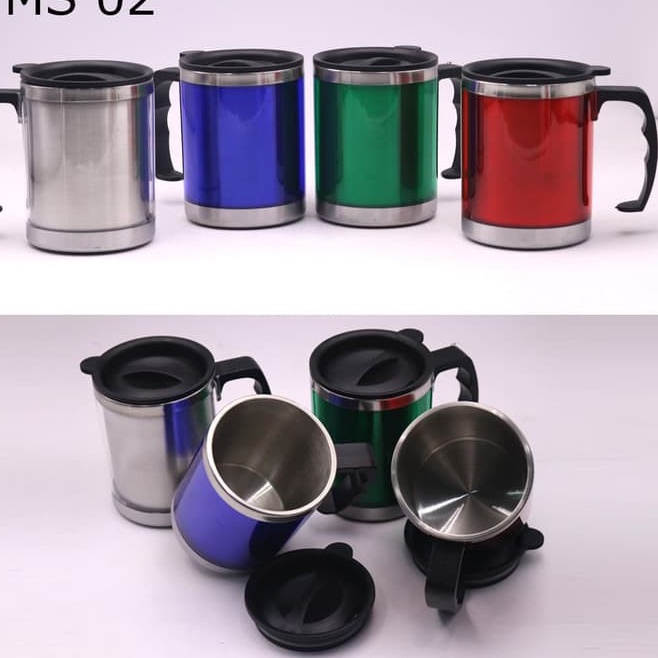 [ASS] Gelas Mug 350ml Warna Warni Stainless