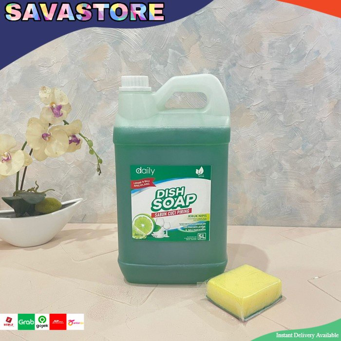 SABUN CUCI PIRING 5 LITER DISH SOAP 5L + FREE SPONS CUCI PIRING