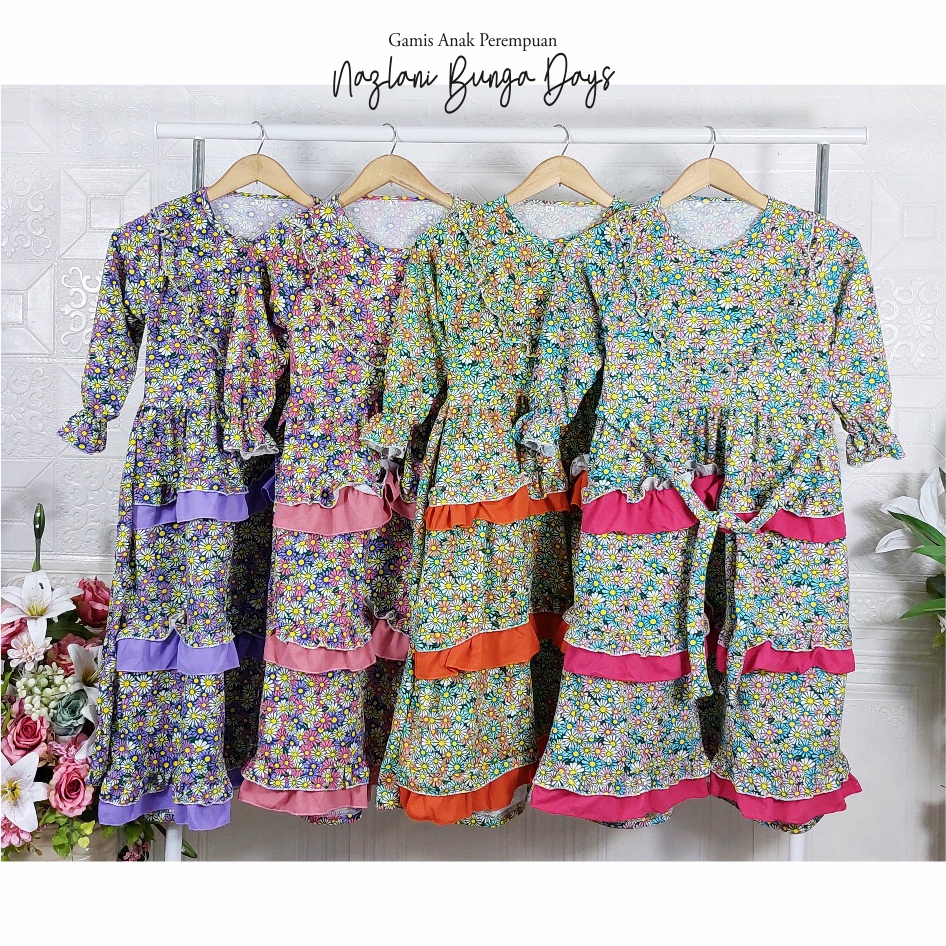 Gamis Anak Perempuan Nazlani Bunga Days CF Kids