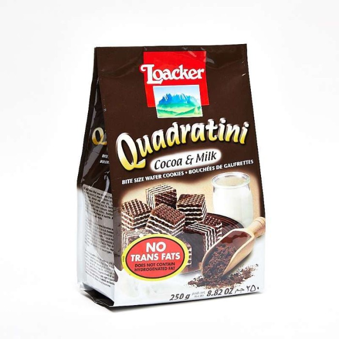 

Loacker quadratini cocoaMilk wafer 125g