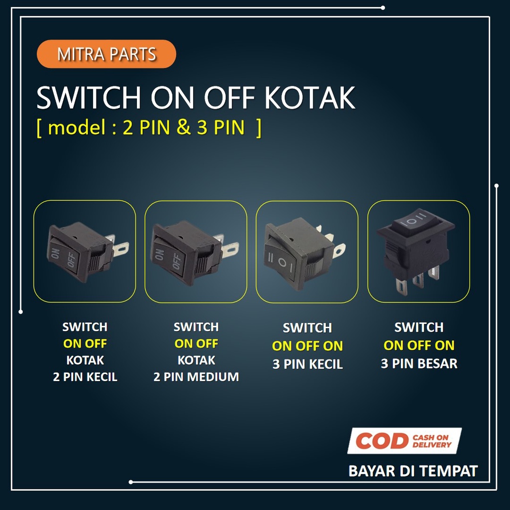 Saklar On Off 2 3 Pin Kecil / Saklar Switch On Off / Switch On Off On