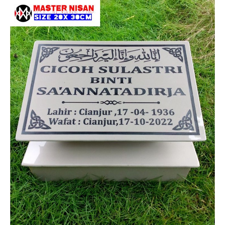 Batu Nisa Granit Ciri Makam Kuburan Plus Dudukan STD Termurah
