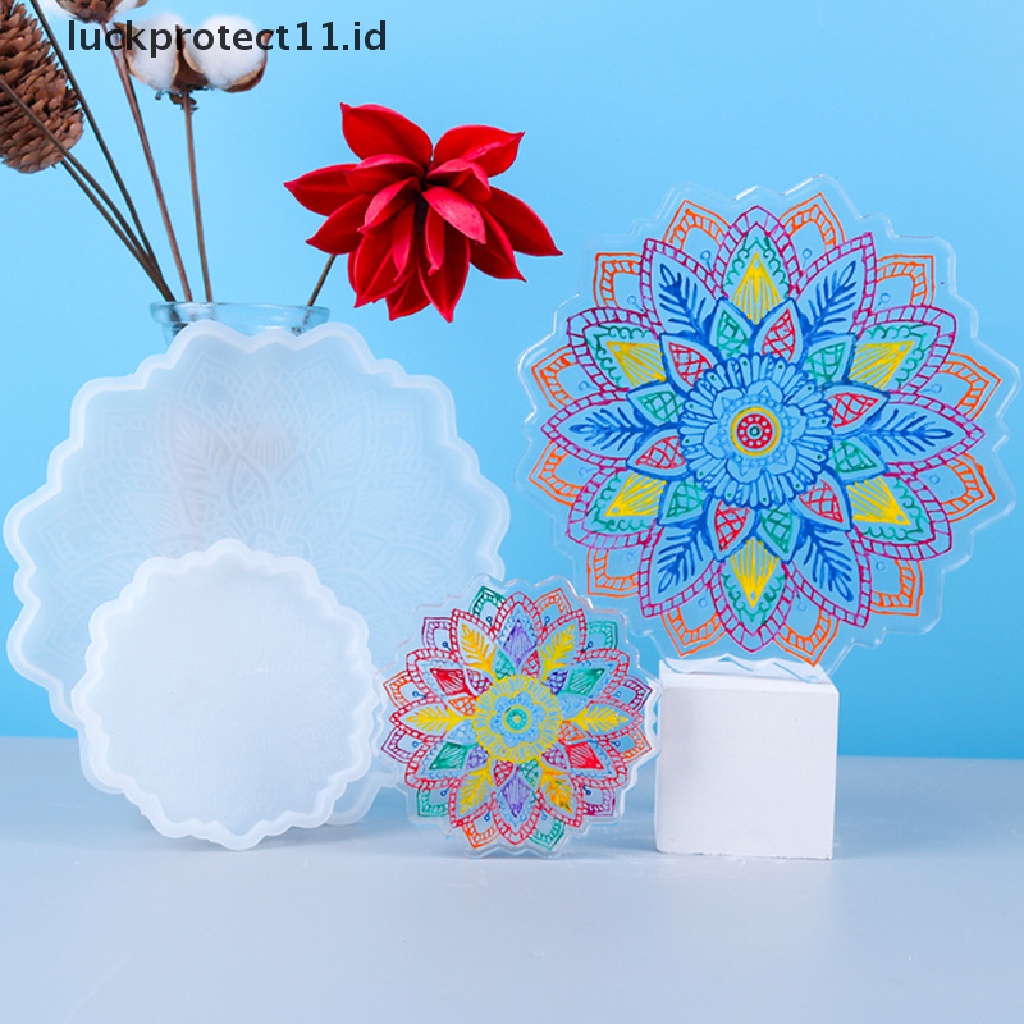 /Fashion Hot//// Mandala Tray Cetakan Untuk Resin Shiny Coaster Silicone Mold Untuk Epoxy Resin.