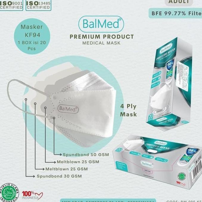 Hot Sale MASKER KF94 BALMED EARLOOP 4 PLY MASKER MEDIS KF 94