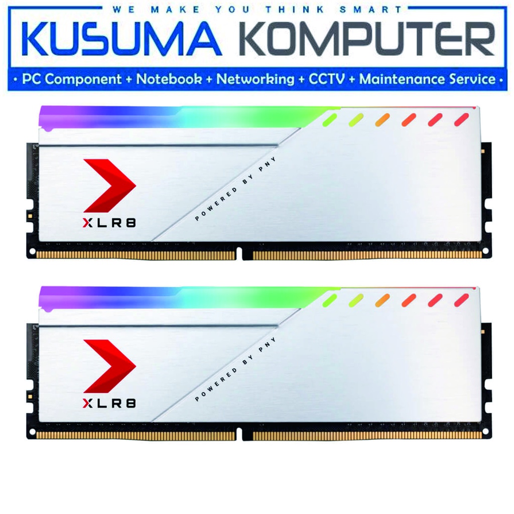 Memory Ram PNY XLR8 16GB (2x8) RGB DDR4 Silver 3200MHz Desktop Memory