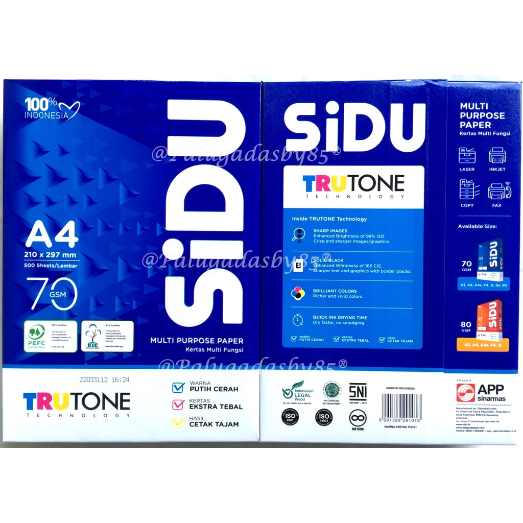 

Kertas HVS Sidu A4 70 Gram (1 Pak) / Kertas HVS Sinar Dunia A4 70 / Sidu Kertas HVS / HVS A4 70 Gsm