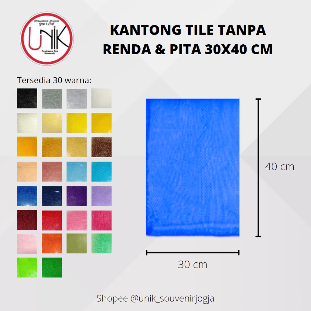 Kantong Tile Souvenir Tanpa Serut 30x40 cm