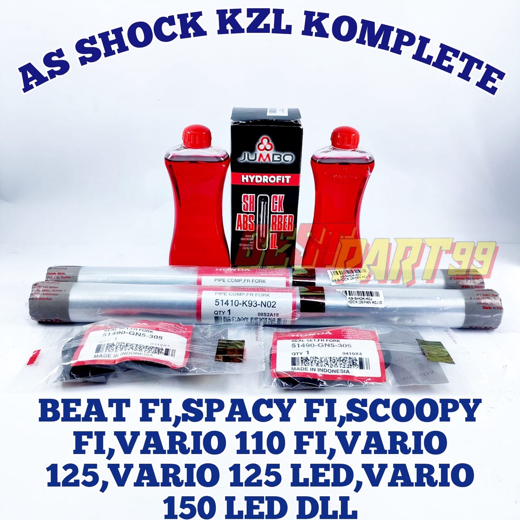 As Shock depan Komplete Lengkap Honda Beat Fi,Spacy Fi,Scoopy FI,vario 110 FI,Vario 125,/150 LED KZL